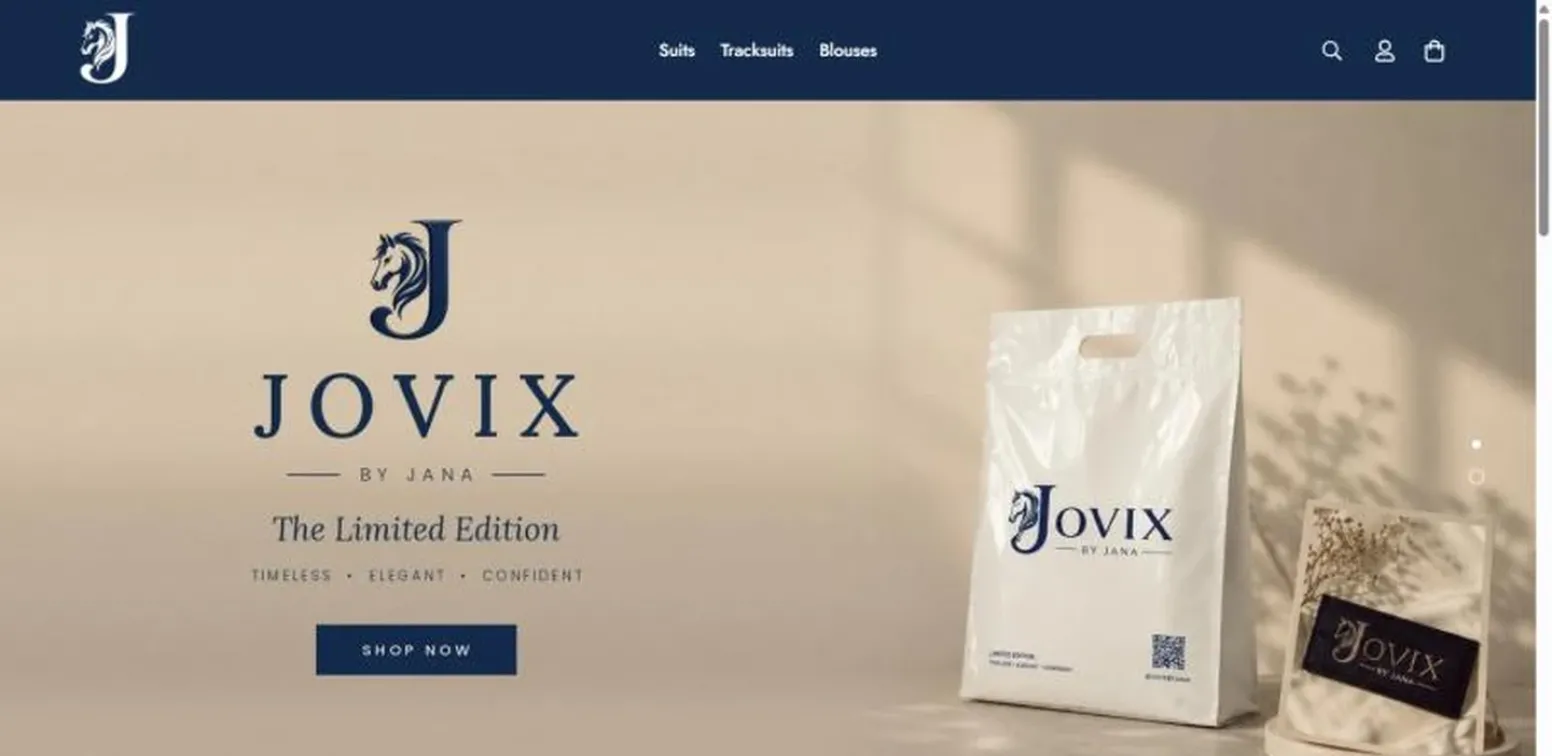 Jovix by Jana website on desktop
