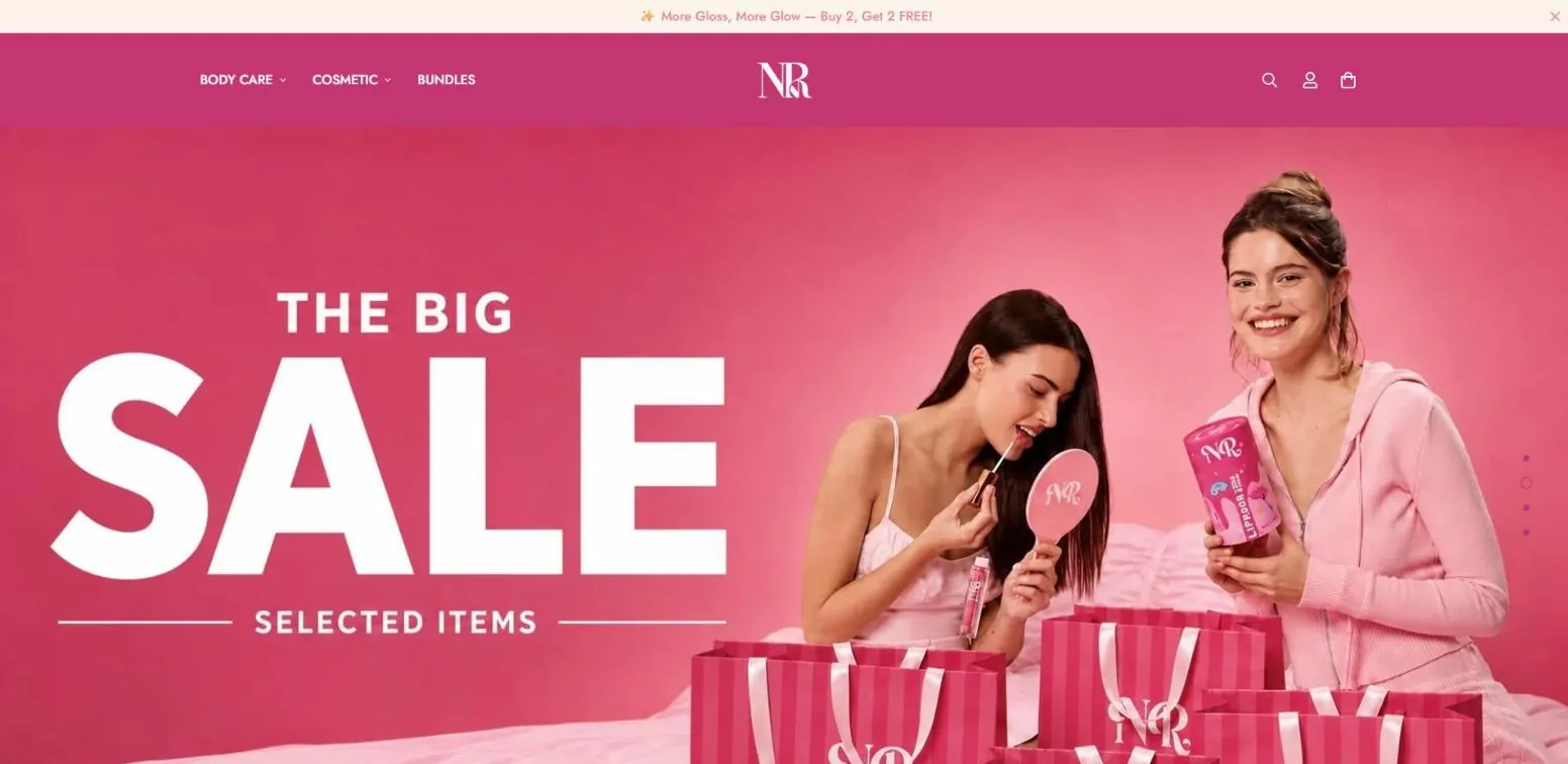 NR website on desktop