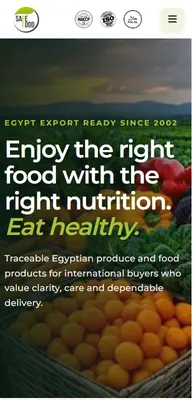 Safe Food Egypt website on a phone