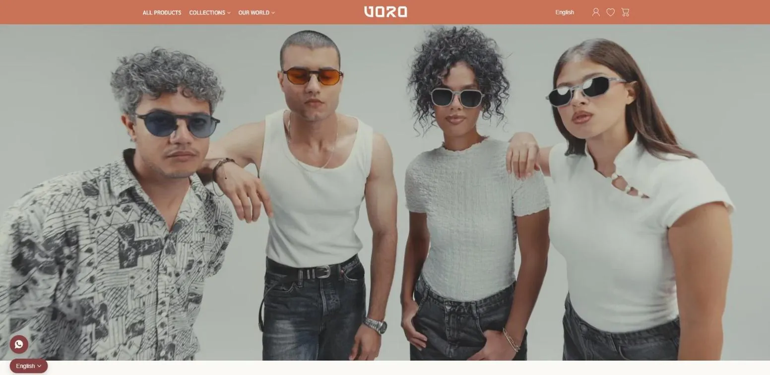 VORO website on desktop